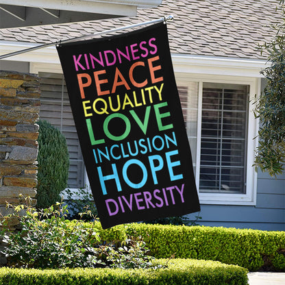 Fyon Kindness Peace Love Hope Flag Indoor and Outdoor Banner