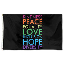 Fyon Kindness Peace Love Hope List Flag  Indoor and Outdoor Banner