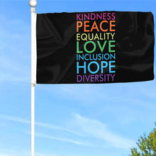 Fyon Kindness Peace Love Hope List Flag  Indoor and Outdoor Banner