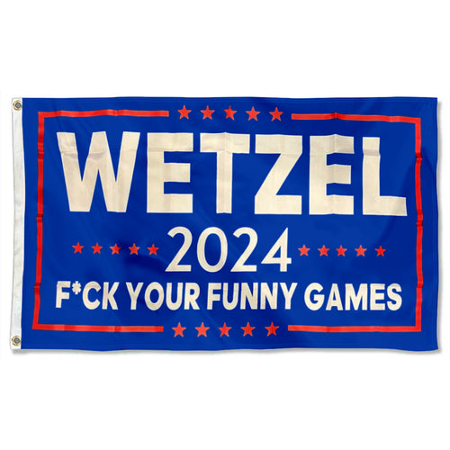 Fyon Koe Wetzel 2024 In Koe We Trust Flag Blue Indoor and outdoor banner