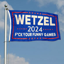 Fyon Koe Wetzel 2024 In Koe We Trust Flag Blue Indoor and outdoor banner