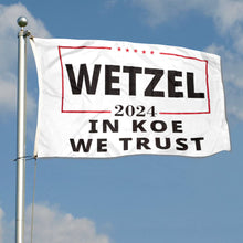 Fyon Koe Wetzel 2024 In Koe We Trust Flag White Indoor and outdoor banner