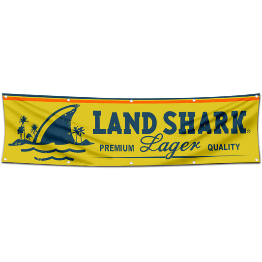 Fyon Land Shark Lager Beer Flag Banner 2x8 Feet