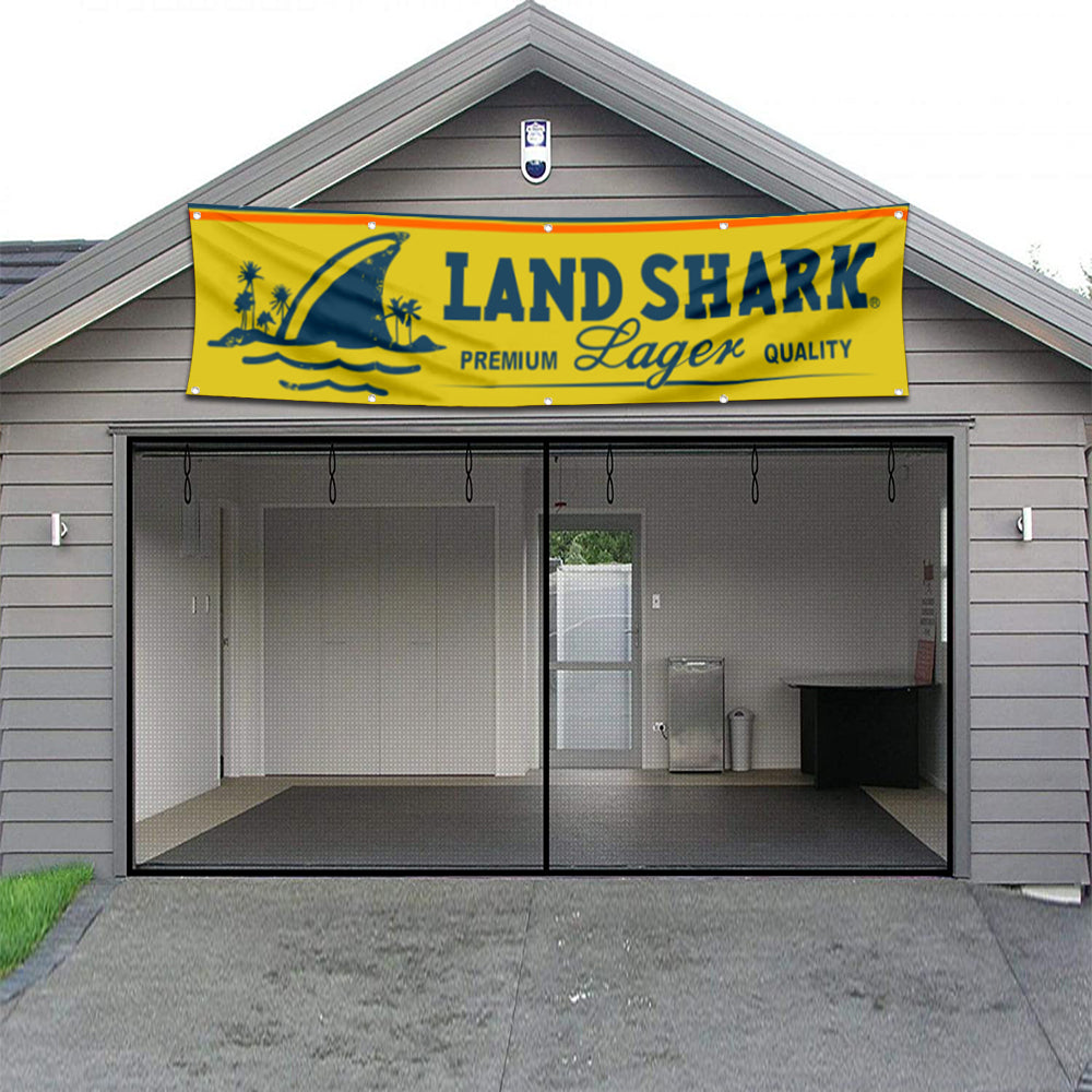 Fyon Land Shark Lager Beer Flag Banner 2x8 Feet