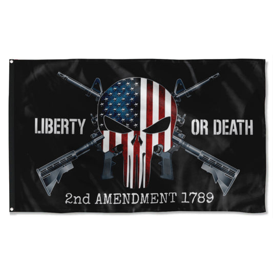 Fyon Liberty or Death 2nd Amendment 1789 Flag Indoor and outdoor banner