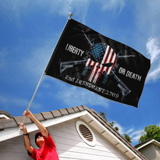 Fyon Liberty or Death 2nd Amendment 1789 Flag Indoor and outdoor banner