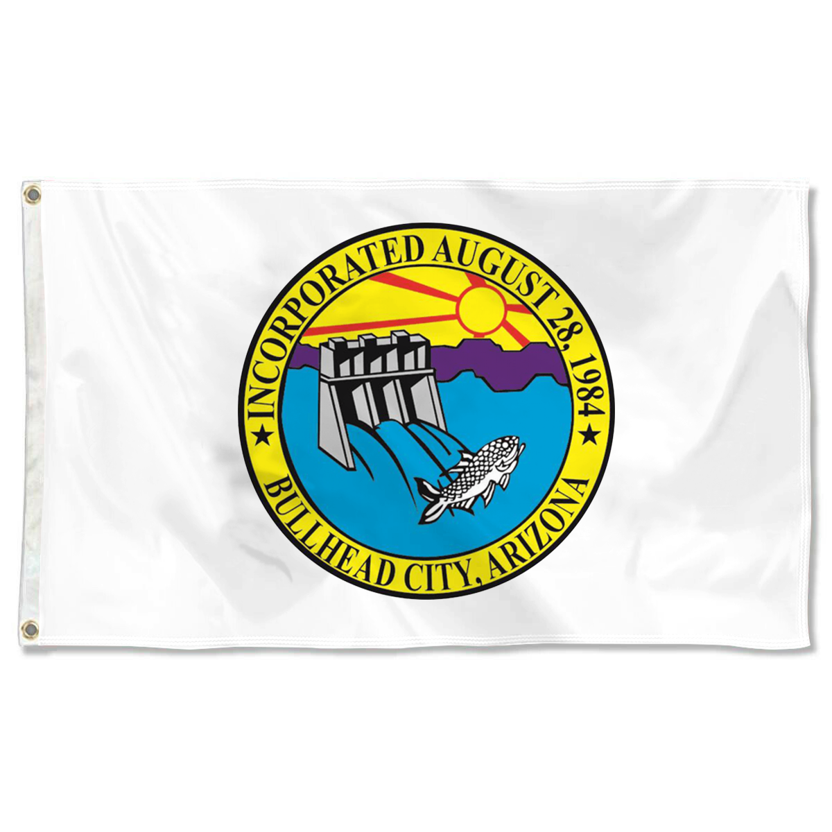 Fyon Logo of Bullhead City, Arizona Flag Banner
