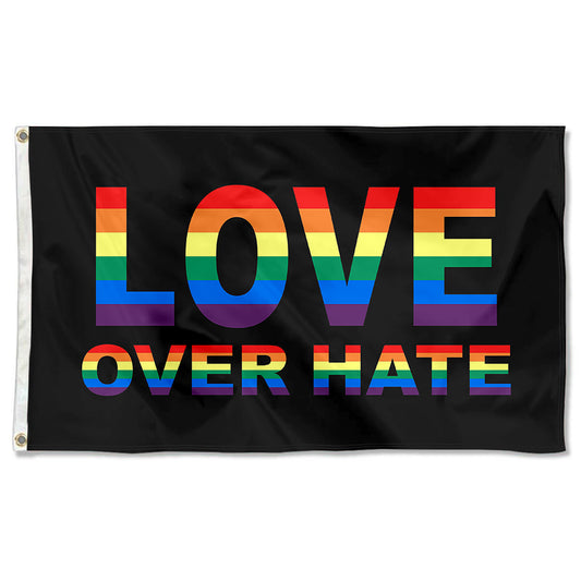 Fyon Love Over Hate Flag Rainbow  Indoor and Outdoor Banner