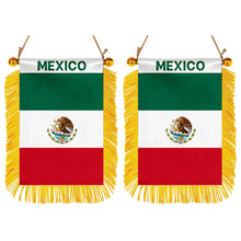 Mexico Mini Car Rearview Mirror Flag Banner - 2PC