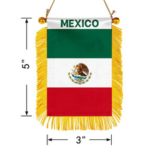 Mexico Mini Car Rearview Mirror Flag Banner - 2PC