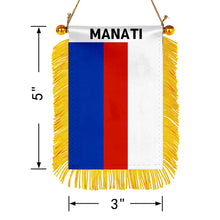 Manatí, Puerto Rico Flag Mini Car Rearview Mirror Flag Banner - 2PC