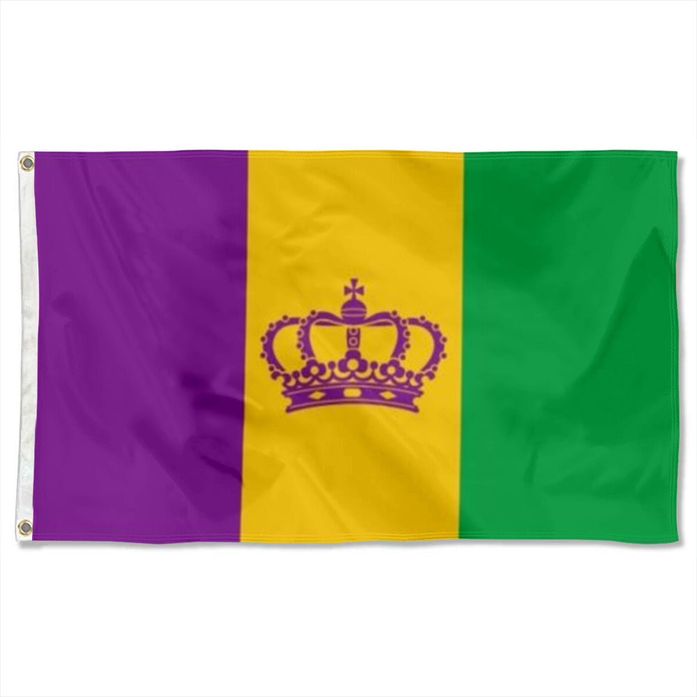 Mardi Gras Crown Variant Flag | Unique Design Print | High Quality Materials | 5 Sizes | Made in EU Mardi Gras Crown Variant Flag | Unique Design Print | High Quality Materials | 5 Sizes | Made in EU