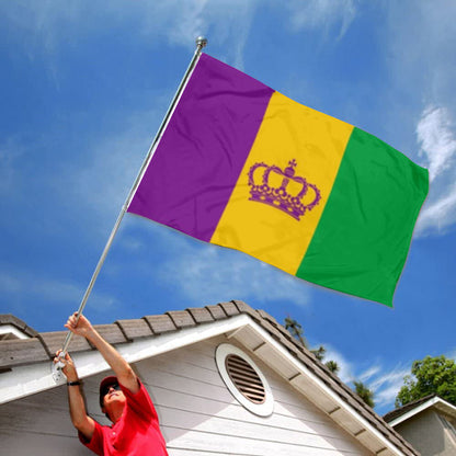 Fyon Mardi Gras Crown Flag Indoor and outdoor banner