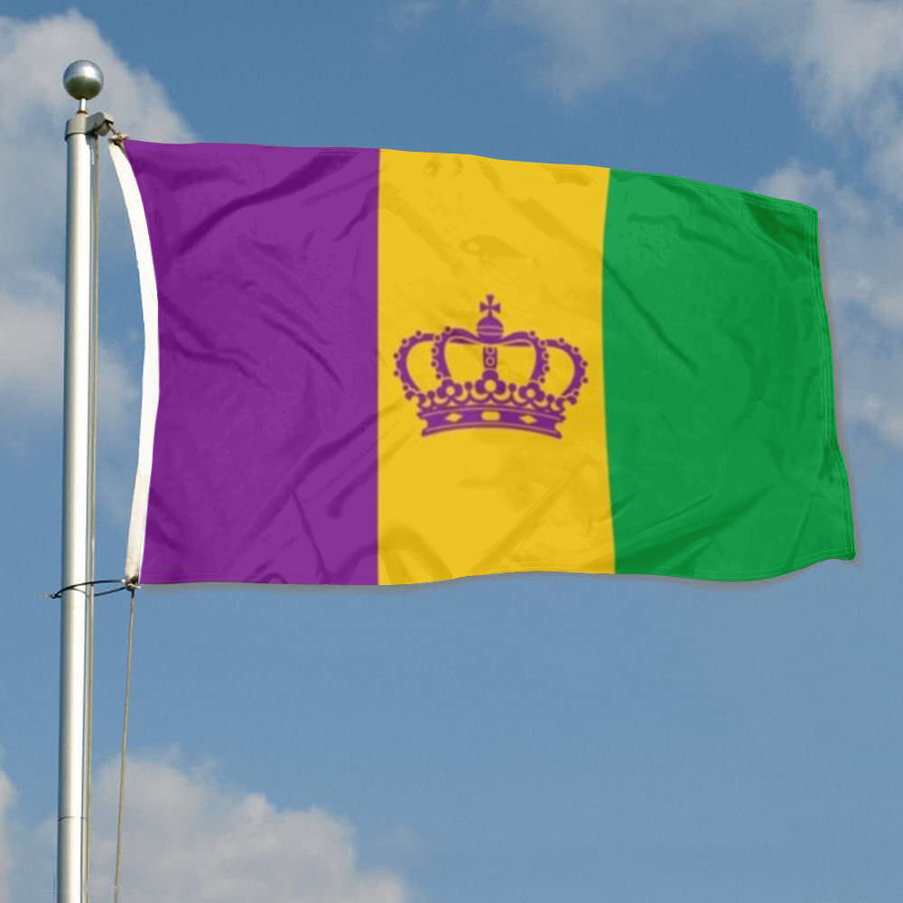Fyon Mardi Gras Crown Flag Indoor and outdoor banner