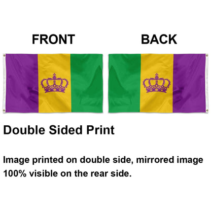 Fyon Mardi Gras Crown Flag Indoor and outdoor banner