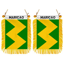 Maricao, Puerto Rico Flag  Mini Car Rearview Mirror Flag Banner - 2PC