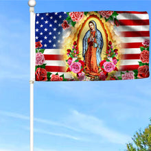 Fyon Mary, Mother of Jesus. Our Lady of Guadalupe American Flag 41144 Indoor and outdoor banner