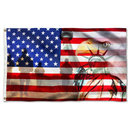 Fyon Memorial Day. American Eagle Freedom Independence Day Flag 41709 Indoor and outdoor banner