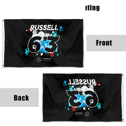 Fyon Mercedes AMG Petronas F1, 2022, George Russell #63  Flag Banner