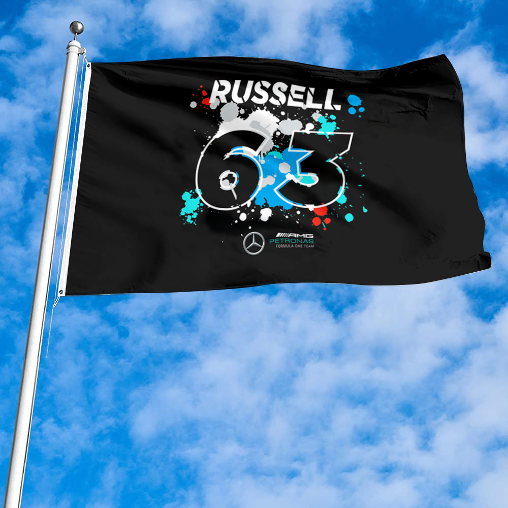 Fyon Mercedes AMG Petronas F1, 2022, George Russell #63  Flag Banner
