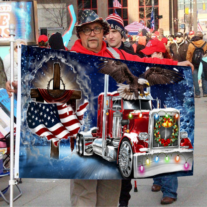 Fyon Merry Trucking Christmas Jingle All The Way Flag 41344   Indoor and outdoor banner