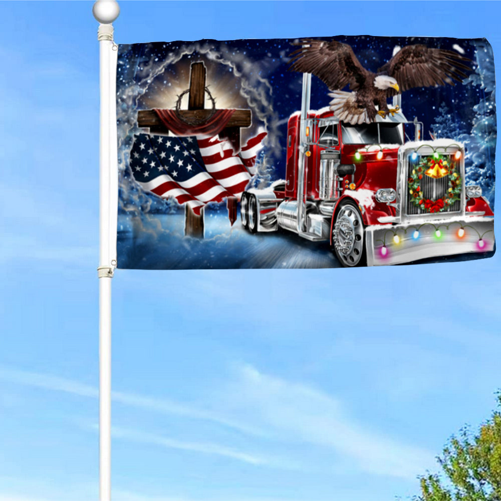 Fyon Merry Trucking Christmas Jingle All The Way Flag 41344   Indoor and outdoor banner