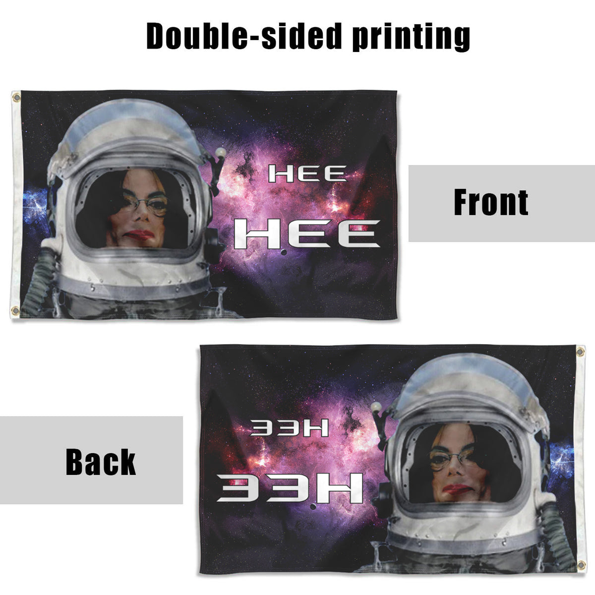 Fyon Michael Jackson Space Flag Hee Hee Indoor and outdoor banner