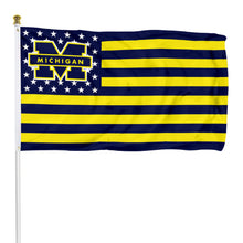 Fyon Michigan Wolverines Stars and Stripes Flag Banner