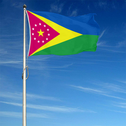 Fyon Moca, Puerto Rico flag banner