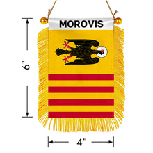 Morovis, Puerto Rico Flag Mini Car Rearview Mirror Flag Banner - 2PC