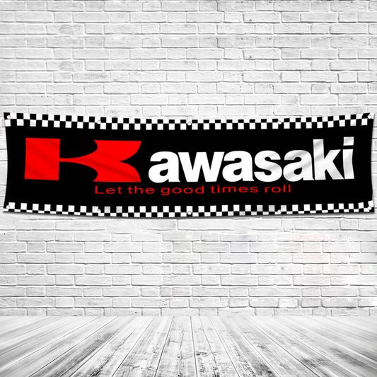 Fyon Motorcycles Garage Shop Banner Works for Kawasaki Flag 2x8 Feet