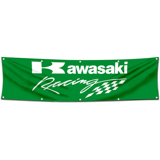 Fyon Motorcycles Garage Shop Banner Works for Kawasaki Racing Flag 2x8 Feet