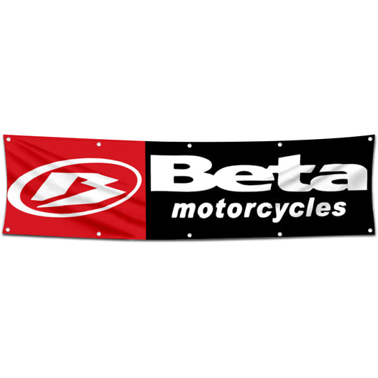 Fyon Motorcycles Garage Shop Decor Banner Works for Beta Flag 2x8 Feet