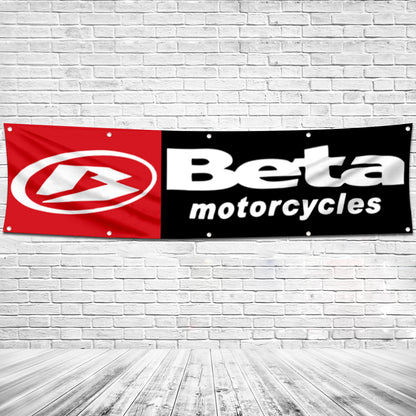 Fyon Motorcycles Garage Shop Decor Banner Works for Beta Flag 2x8 Feet