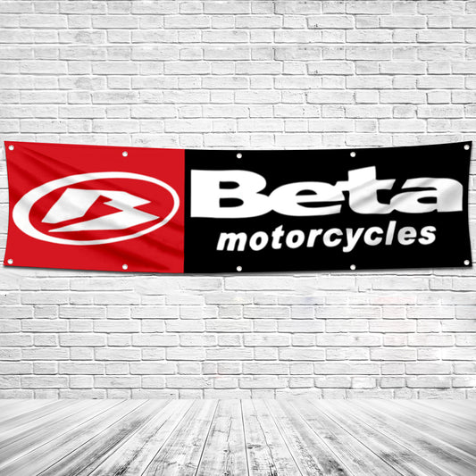 Fyon Motorcycles Garage Shop Decor Banner Works for Beta Flag 2x8 Feet