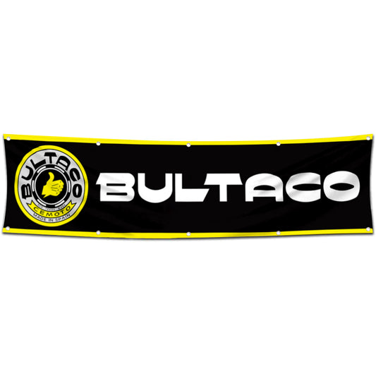 Fyon Motorcycles Garage Shop Decor Banner Works for Bultaco Flag 2x8 Feet