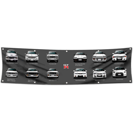 Fyon Motorcycles Garage Shop Decor Banner Works for GTR Skyline Evolution Flag 2x8 Feet