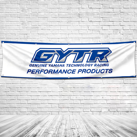 Fyon Motorcycles Garage Shop Decor Banner Works for GYTR Flag White 2x8 Feet