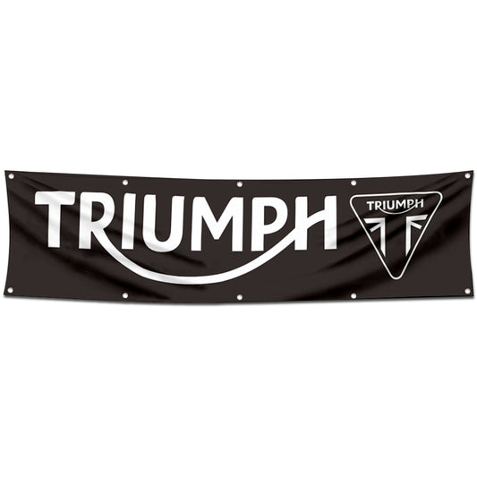 Fyon Motorcycles Garage Shop Decor Banner Works for Triumph Flag Black 2x8 Feet