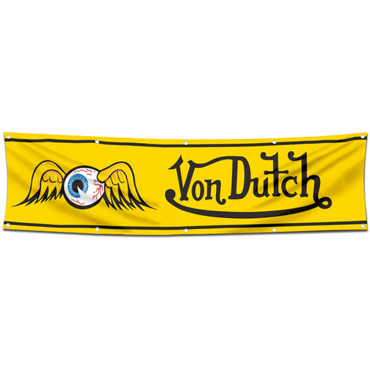 Fyon Motorcycles Garage Shop Decor Banner Works for Von Dutch Flag 2x8 Feet