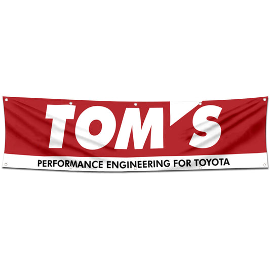 Fyon Motorsports Garage Shop Decor Banner Work for Toms Performance Engineering Flag 2x8 Feet