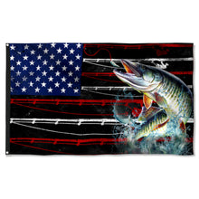 Fyon Musky Fishing American Flag 41555 Indoor and outdoor banner