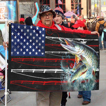 Fyon Musky Fishing American Flag 41555 Indoor and outdoor banner