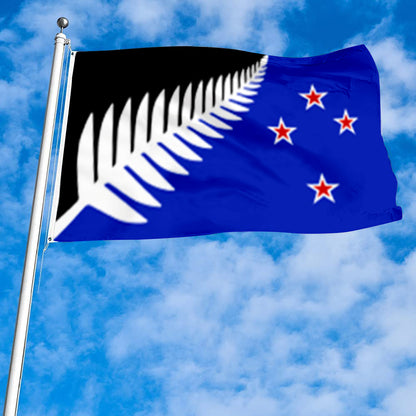 Fyon NZ flag design Silver Fern (Black, White & Blue)  Flag Indoor and outdoor banner