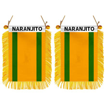 Naranjito, Puerto Rico Flag  Mini Car Rearview Mirror Flag Banner - 2PC