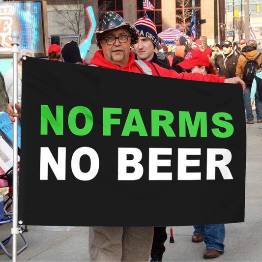 Fyon No Farms No Beer Flag  Indoor and Outdoor Banner
