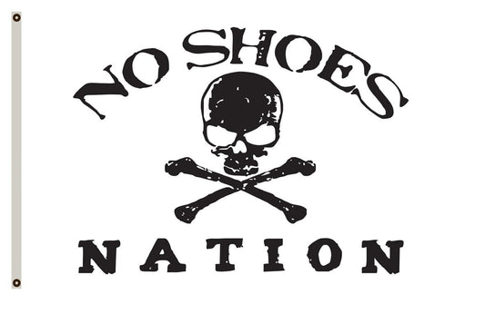 No Shoes Nation Flag Banner 3X5 Feet White