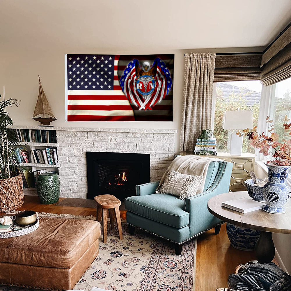 Fyon Nurse American Eagle Registered Nurse Flag 41802 Indoor and outdoor banner