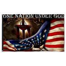 Fyon One Nation Under God. Christian Cross American Flag  41132 Indoor and outdoor banner