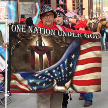 Fyon One Nation Under God. Christian Cross American Flag  41132 Indoor and outdoor banner